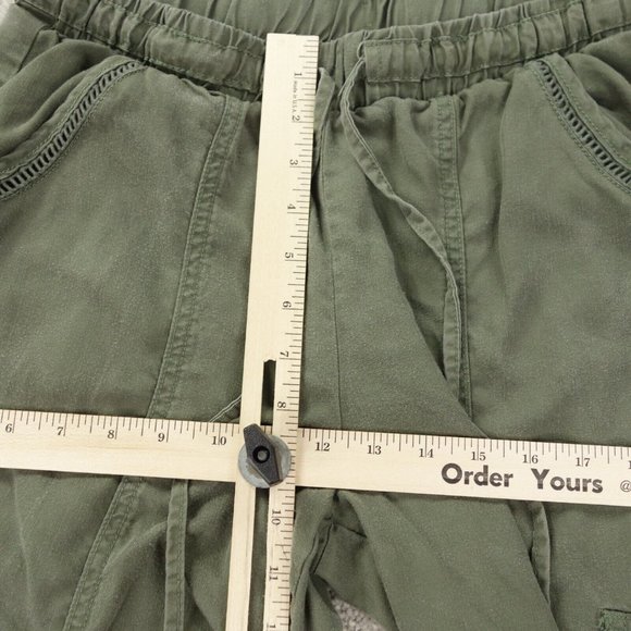 Knox Rose Cargo Joggers Womens Small Green Twill Elastic Waist Stretch Pockets - Picture 4 of 11